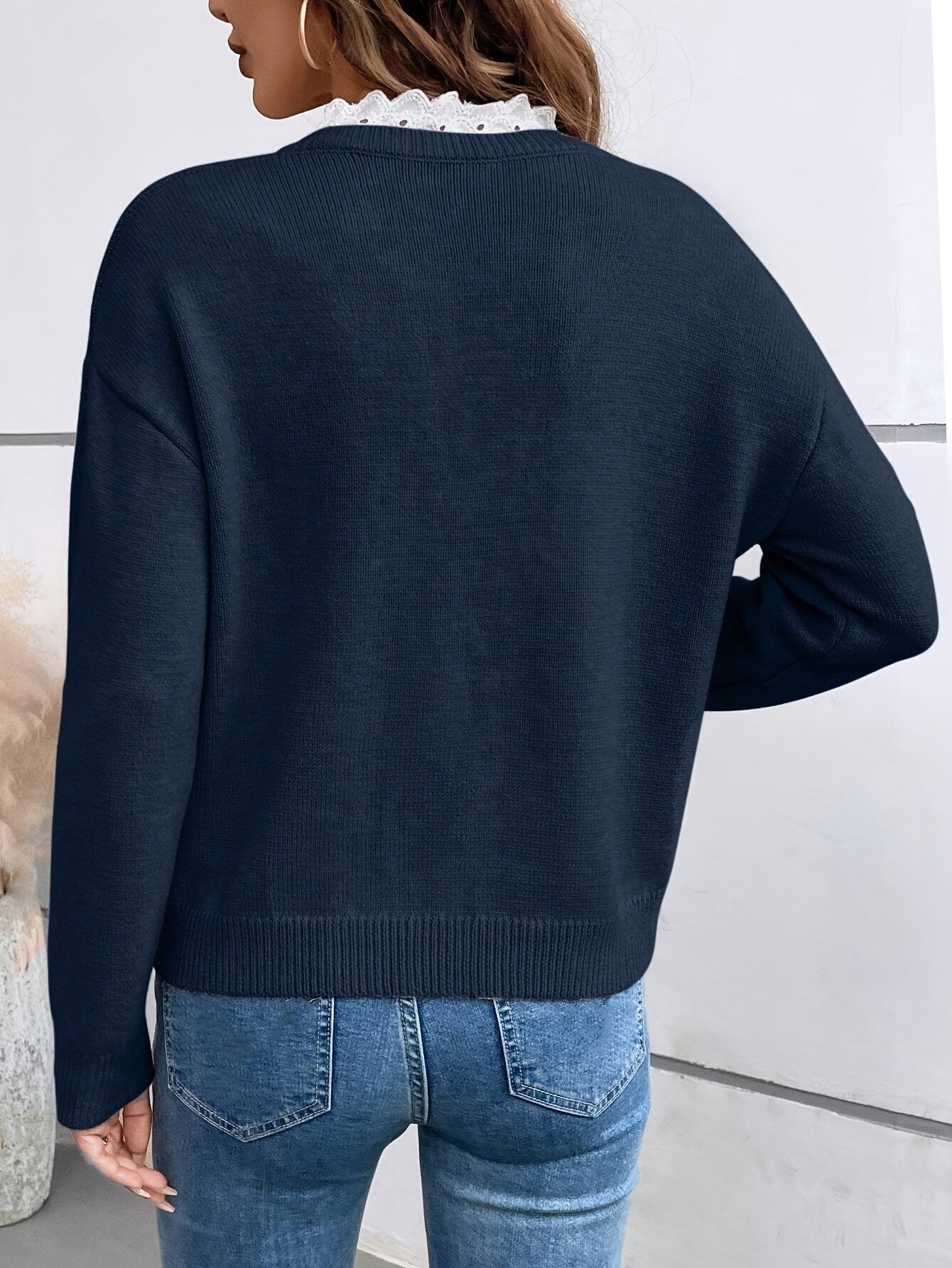 Anna | Elegant Bluse med Blondekant