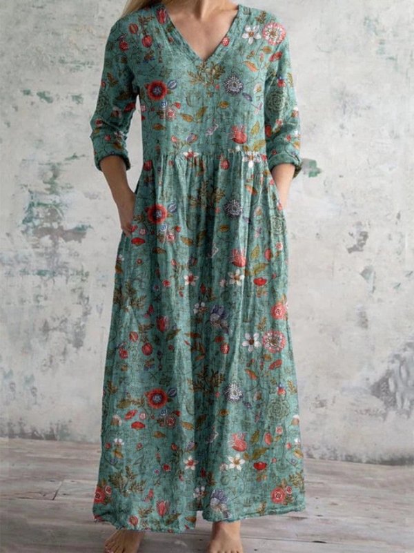 Elin | Kjole med vintage blomsterprint