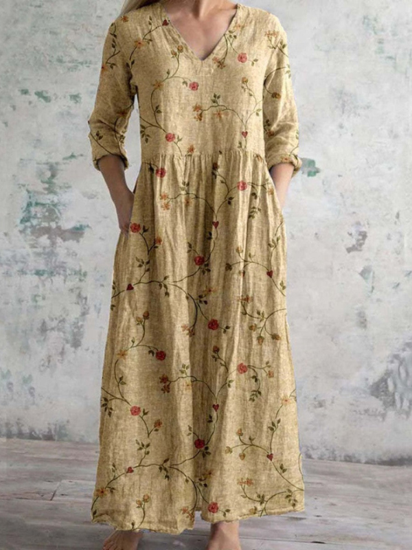 Elin | Kjole med vintage blomsterprint
