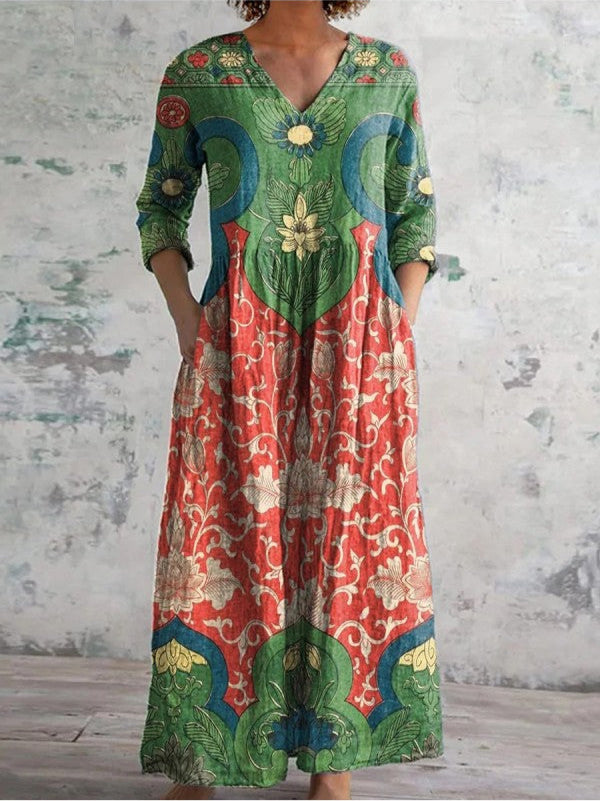 Elin | Kjole med vintage blomsterprint